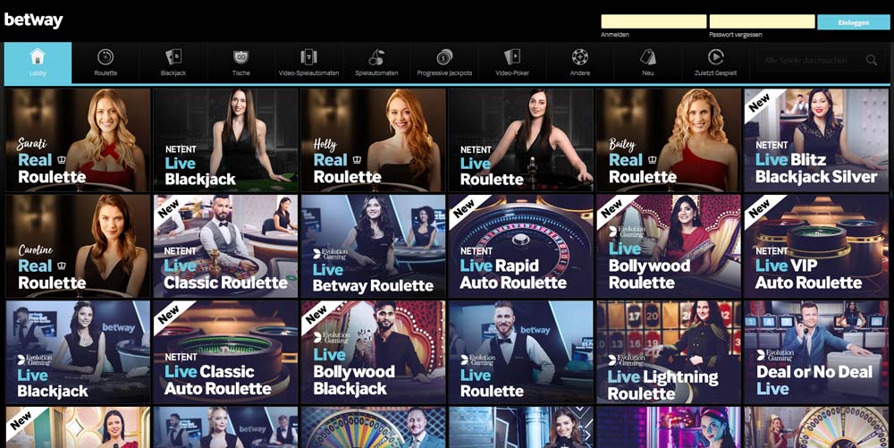 how to play live casino on betway